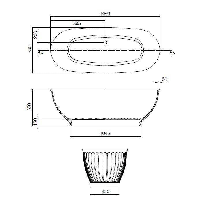 BC Designs Casini Freestanding Bath