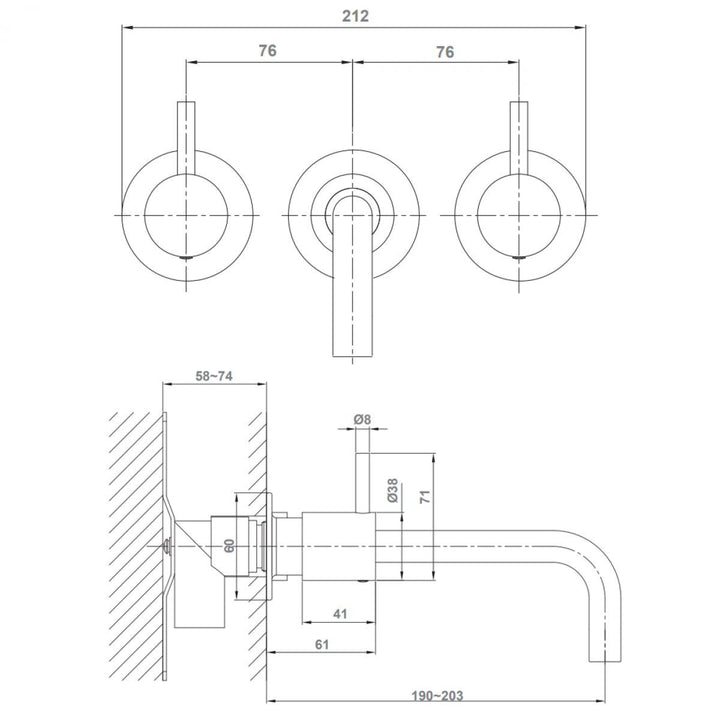 Crosswater MPRO Brushed Brass Basin 3 Hole Set