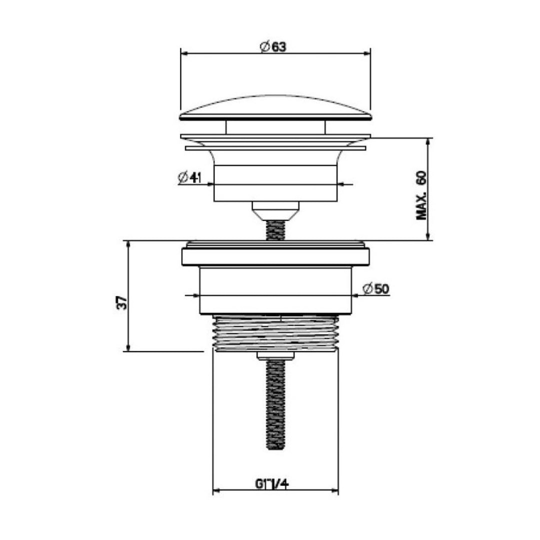 Crosswater Universal Brushed Brass Basin Click Clack Waste