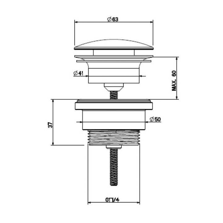 Crosswater Universal Brushed Brass Basin Click Clack Waste