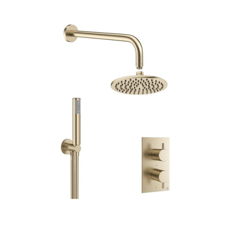 Crosswater MPRO Brushed Brass 2 Outlet 2 Handle Shower Bundle