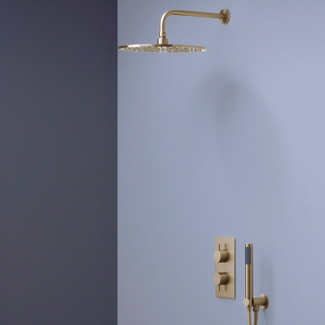 Crosswater MPRO Brushed Brass 2 Outlet 2 Handle Shower Bundle