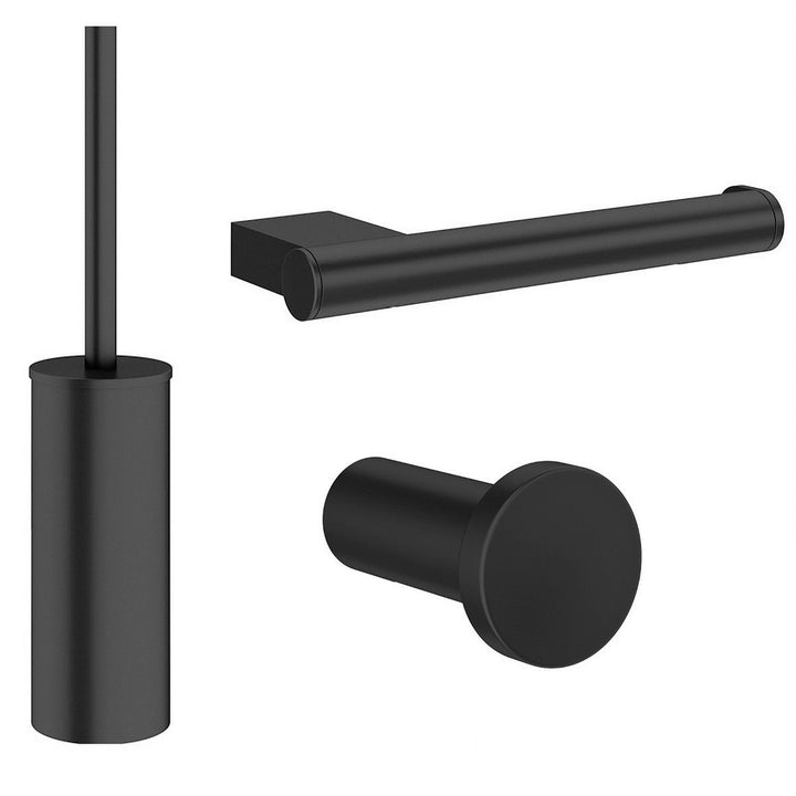 Crosswater MPRO Matt Black 3 Piece Bathroom Accessory Pack