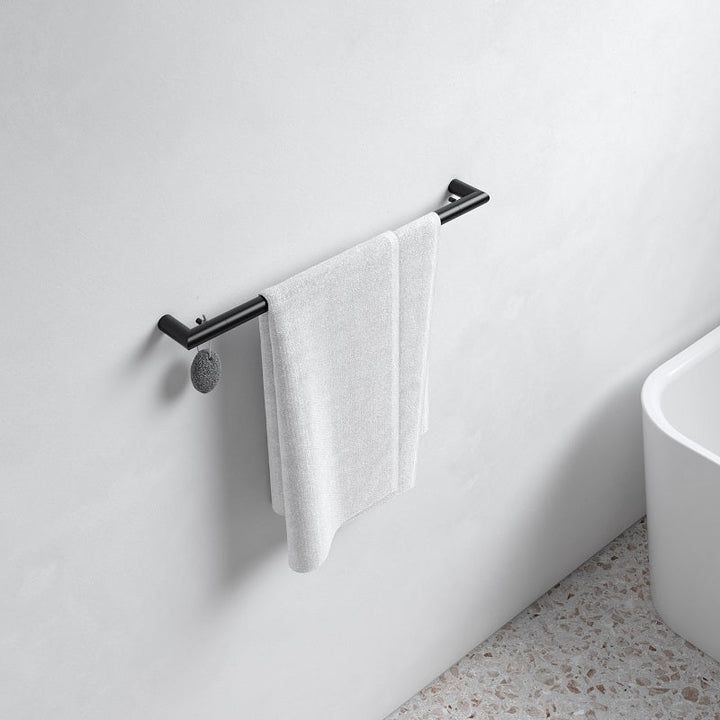 Keuco Reva Bath Towel Rail with Integrated Hook In Matt Black