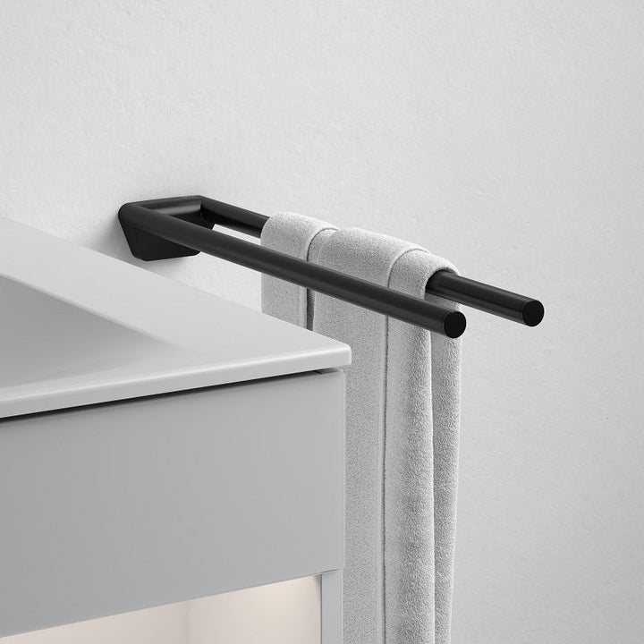 Keuco Reva Two Handle Towel Holder In Black