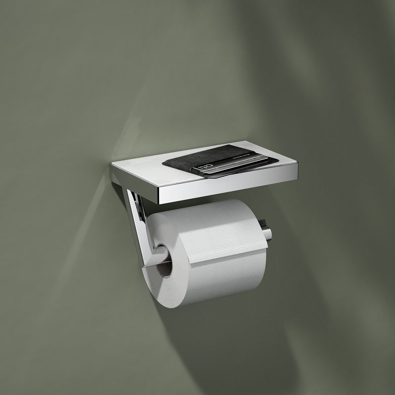 Keuco Reva Toilet Paper Holder With Shelf In Chrome