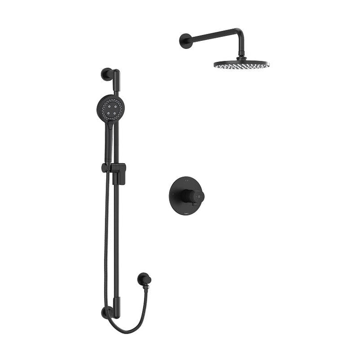 Riobel Parabola Shower Kit With Overhead Shower In Black