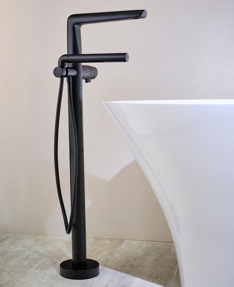 Riobel Parabola Freestanding Bath Mixer In Black