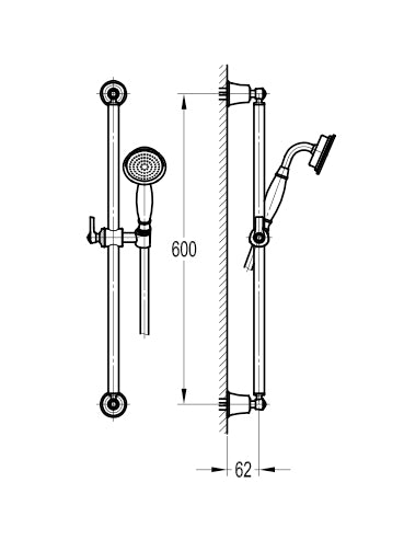 Flova Liberty Slide Rail Kit With Shower Set