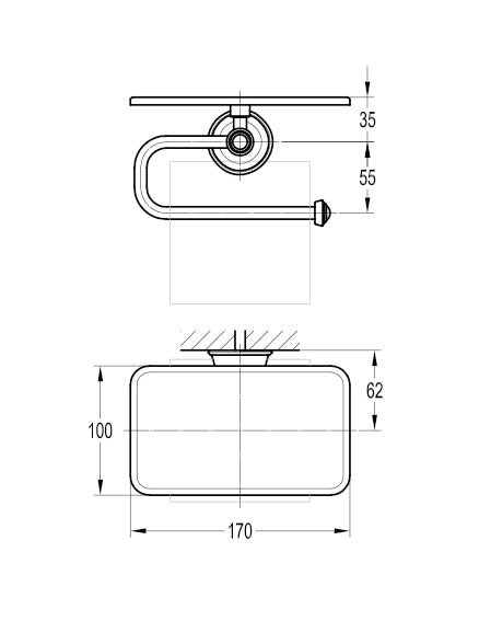 Flova Liberty Toilet Roll Holder With Shelf