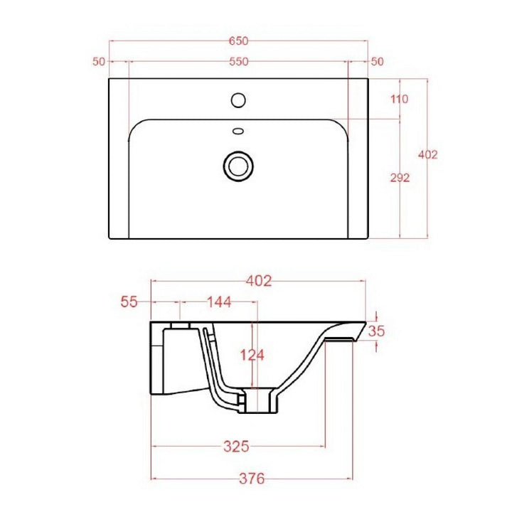 Crosswater Arena 1 Drawer 600mm Vanity Unit & Basin