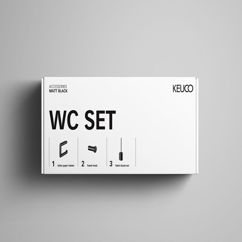 Keuco WC Accessory Set 3 Piece in Matt Black