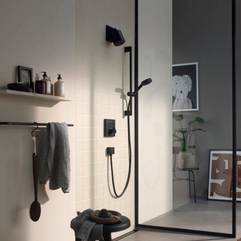 Hansgrohe Pulsify S Overhead Shower 105 1jet In Matt Black