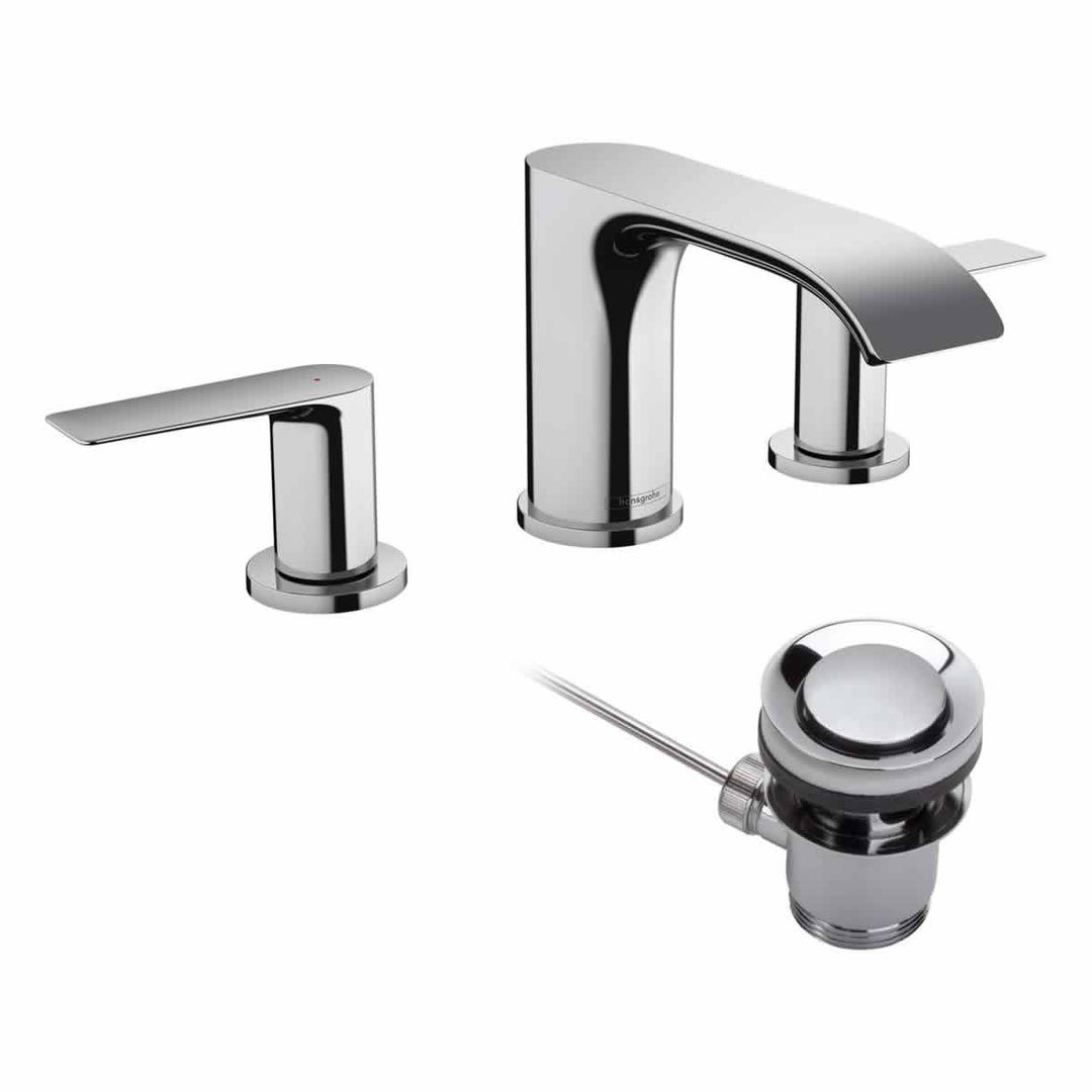 Hansgrohe Vivenis 3 Hole Basin Mixer 90 With Pop-Up Waste Set In Chrome