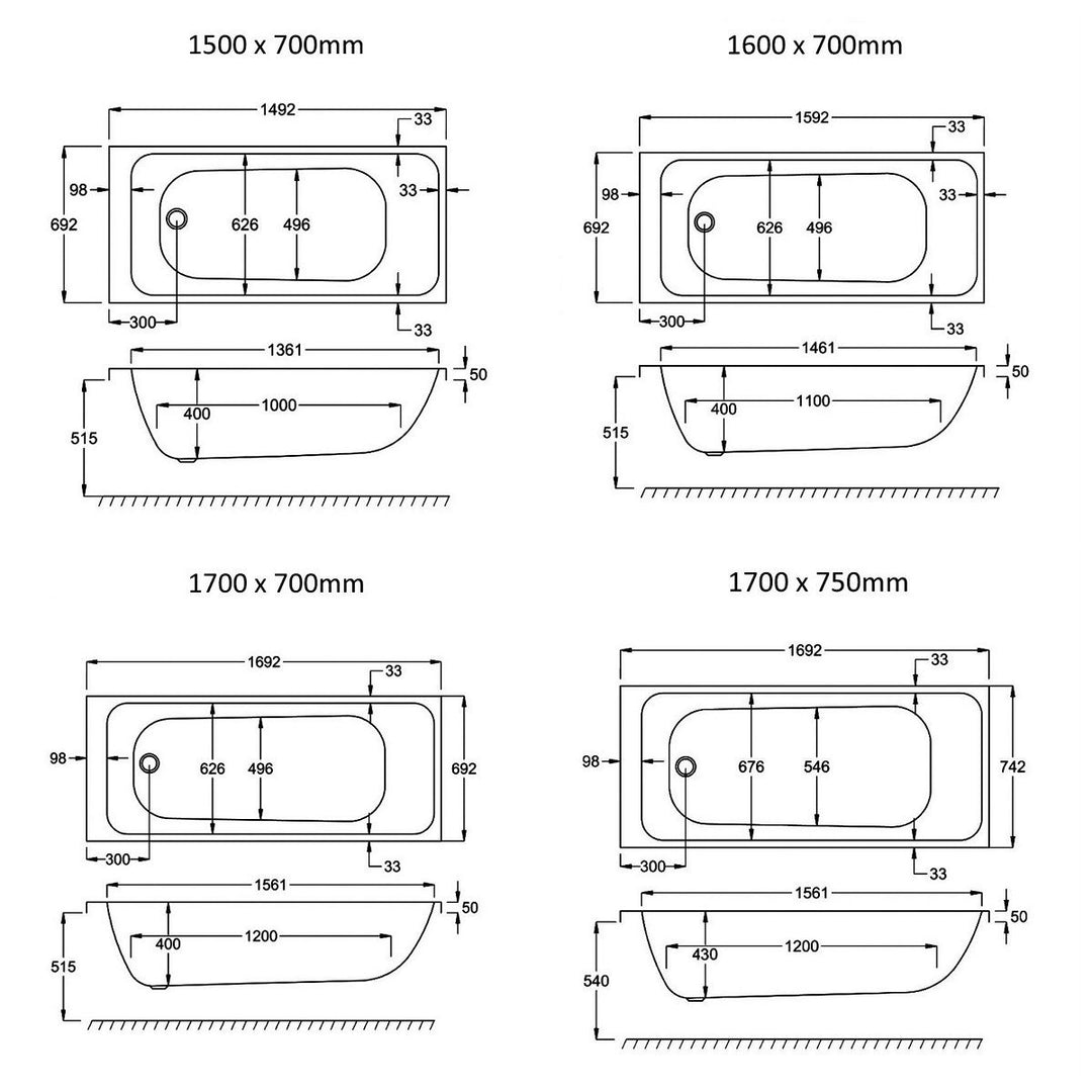 Carron Profile Single Ended Bath