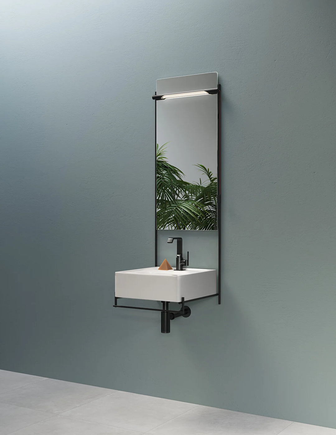 VitrA Equal Basin with Black Towel Rail