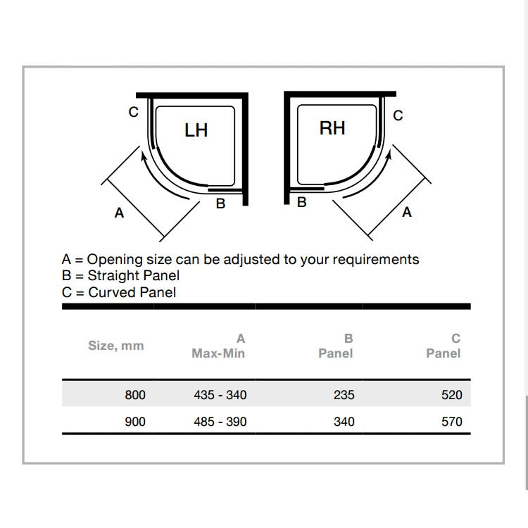 Merlyn 10 Series One Door Quadrant Shower Enclosure