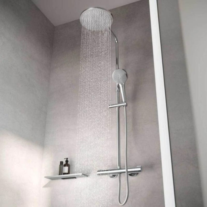 Keuco Plan Blue Chrome Thermostatic Shower Mixer with Slide Rail