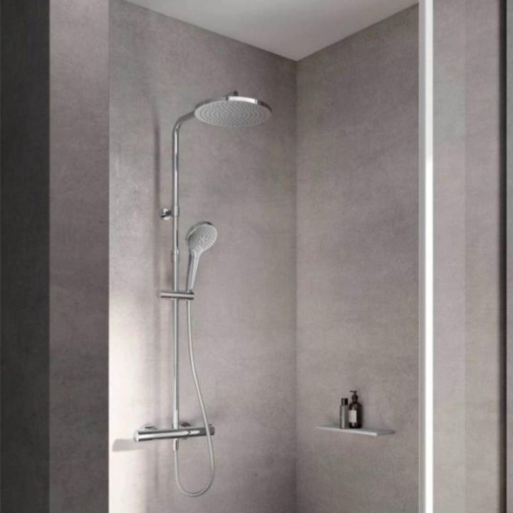 Keuco Plan Blue Chrome Thermostatic Shower Mixer with Slide Rail