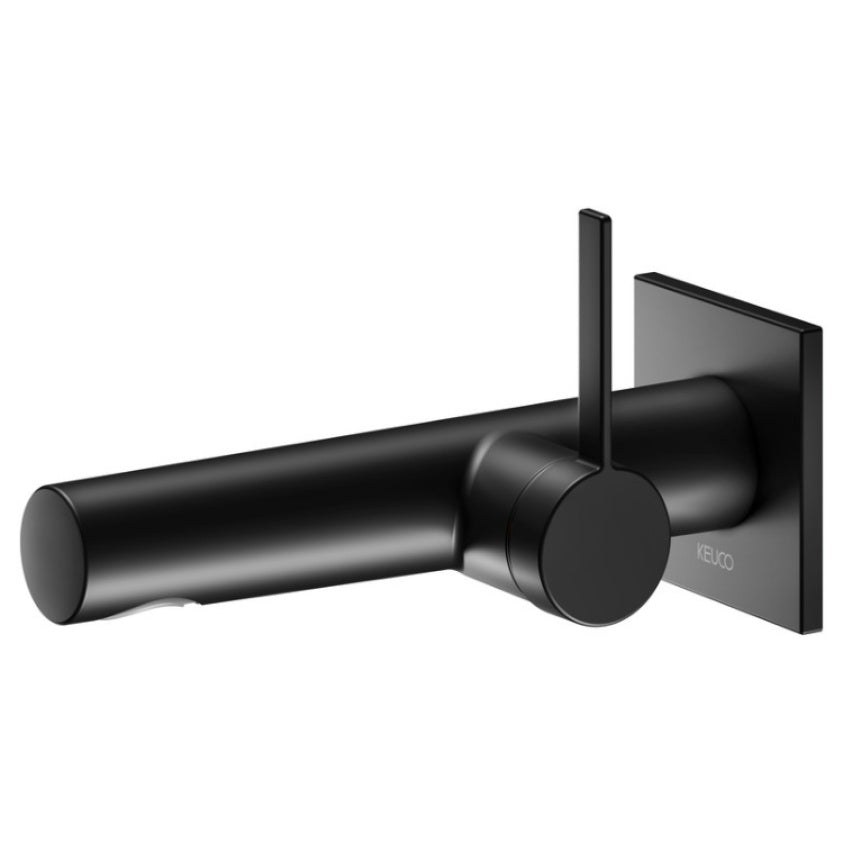 Keuco IXMO Solo Square Wall Mounted Single Lever Basin Mixer Matt Black