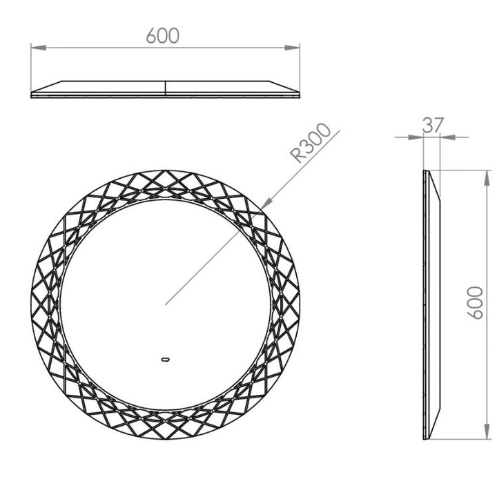 HIB Bellus Ornate Round LED Bathroom Mirror