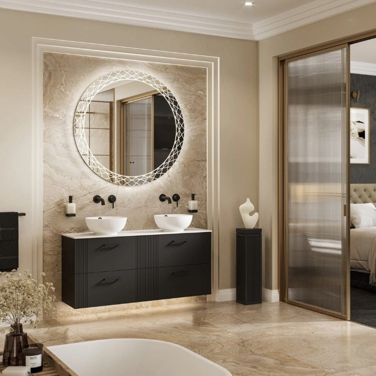 HIB Bellus Ornate Round LED Bathroom Mirror