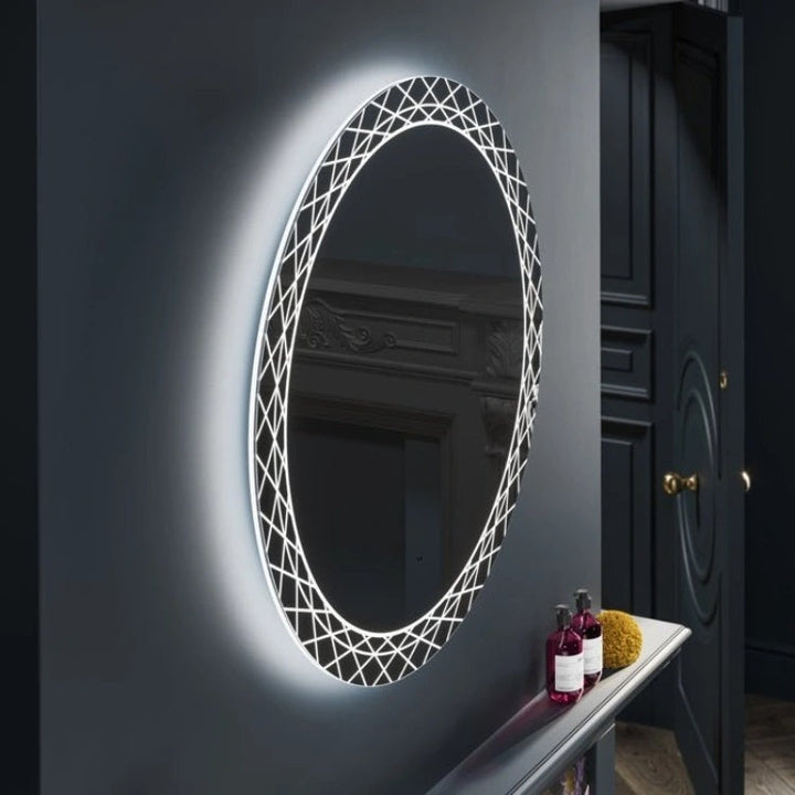 HIB Bellus Ornate Round LED Bathroom Mirror