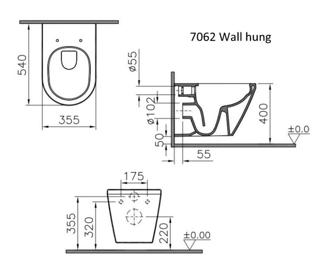 VitrA Integra Rimless Wall Hung Toilet