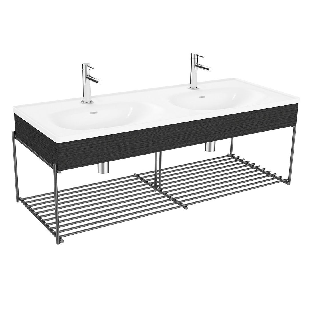 VitrA Equal 130cm Basin Unit with Double Basin & Shelf