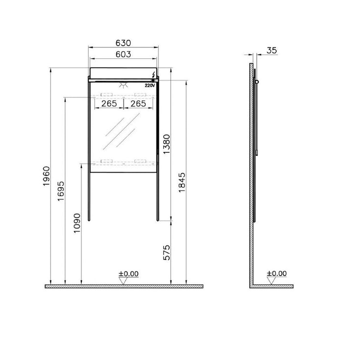 VitrA Equal 60cm Basin With Shelf