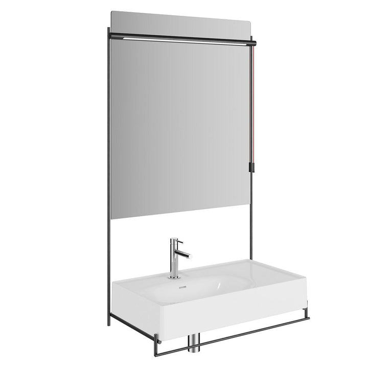 Vitra Equal 80cm symmetrical Basin with Black Towel Rail