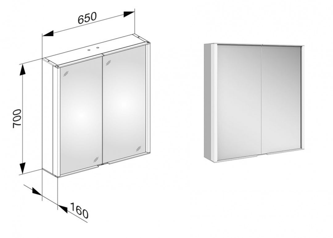 Keuco Royal Match Semi Recessed Mirror Cabinet