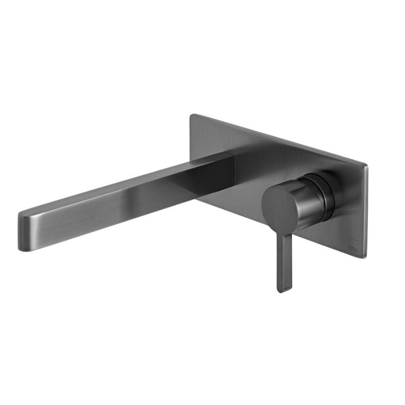 Vado Edit Wall Mounted Basin Mixer Tap In Brushed Black