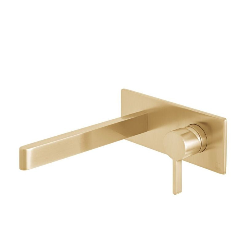 Vado Edit Wall Mounted Basin Mixer Tap In Brushed Gold