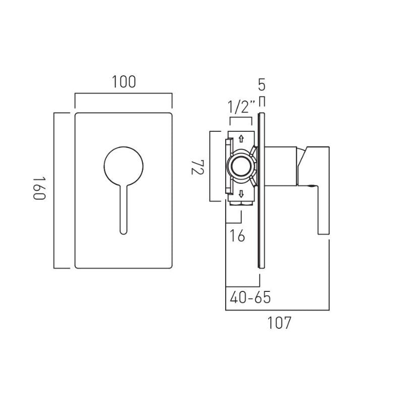 Vado Edit 1 Outlet Manual Shower Valve In Chrome