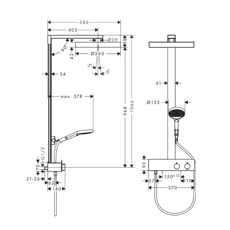 Hansgrohe Rainfinity Mixer Shower In Matt Black