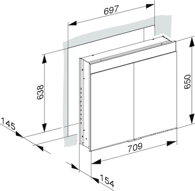 Keuco Edition 400 Cabinet Recessed With Heated Mirrors