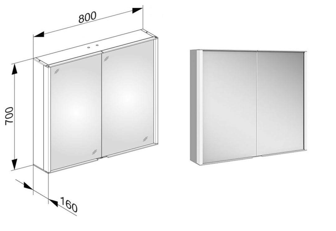 Keuco Royal Match Semi Recessed Mirror Cabinet