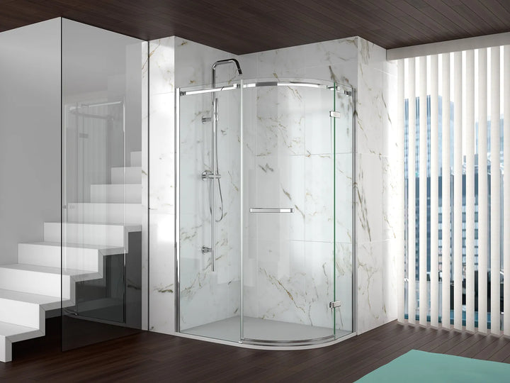 Merlyn 8 Series Frameless 1 Door Offset Quadrant Shower Door