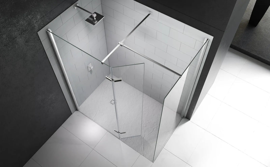 Merlyn 8 Series Shower Wall With Hinged Swivel Panel