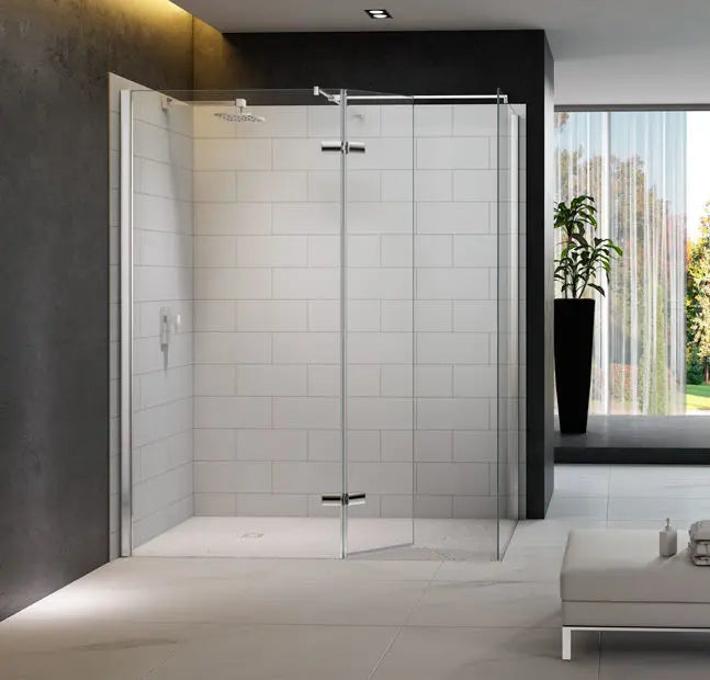 Merlyn 8 Series Shower Wall With Hinged Swivel Panel