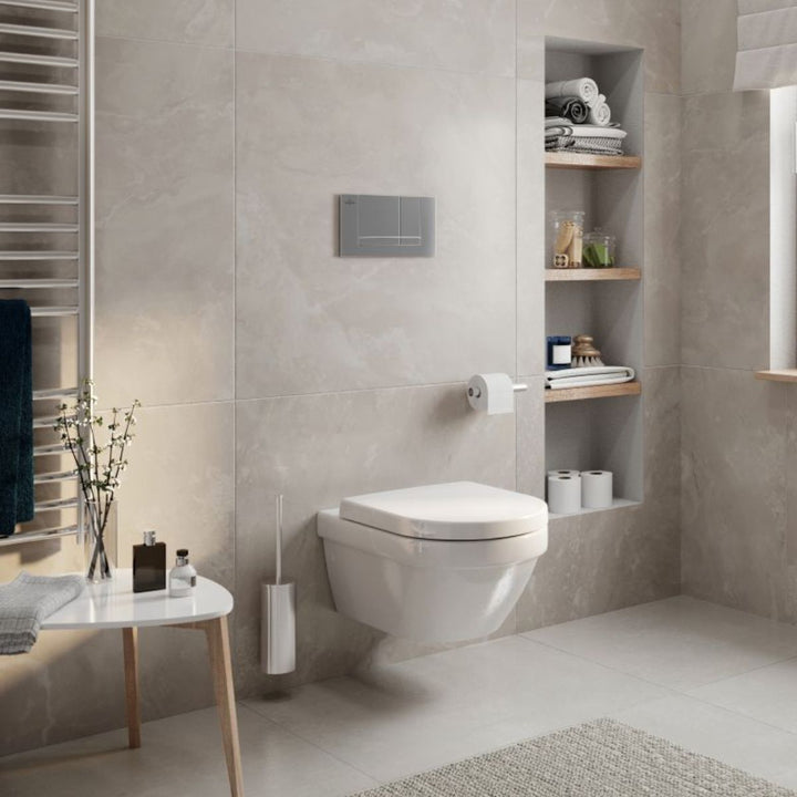 Villeroy & Boch Architectura Wall Hung Rimless Toilet & Viconnect Pro Toilet Frame with Chrome Flush Plate