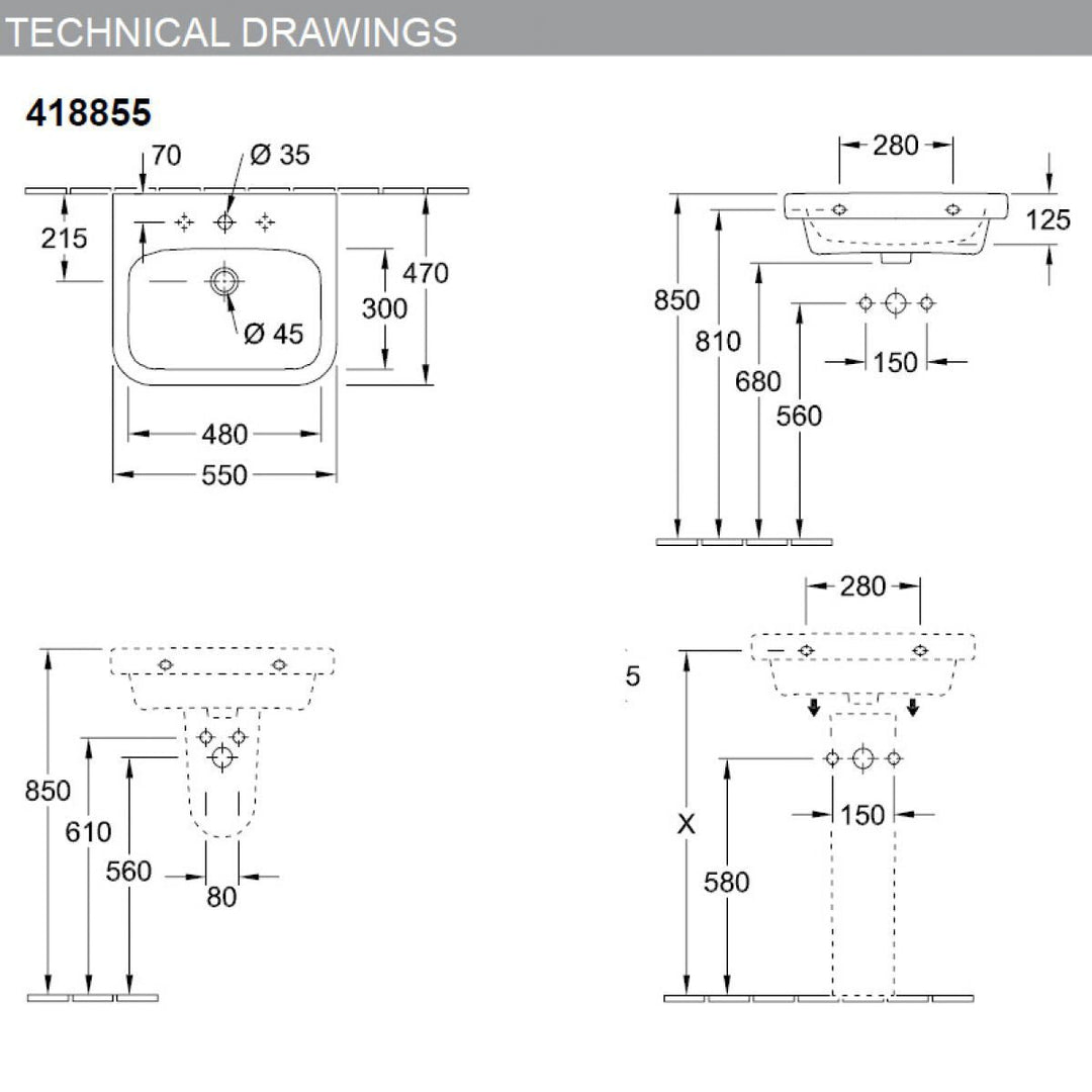 Villeroy & Boch Architectura 1 Tap Hole Washbasin