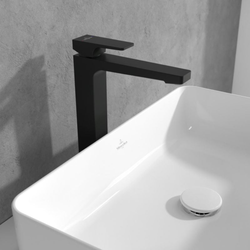 Villeroy & Boch Architectura Square Tall Single-Lever Basin Mixer In Matt Black