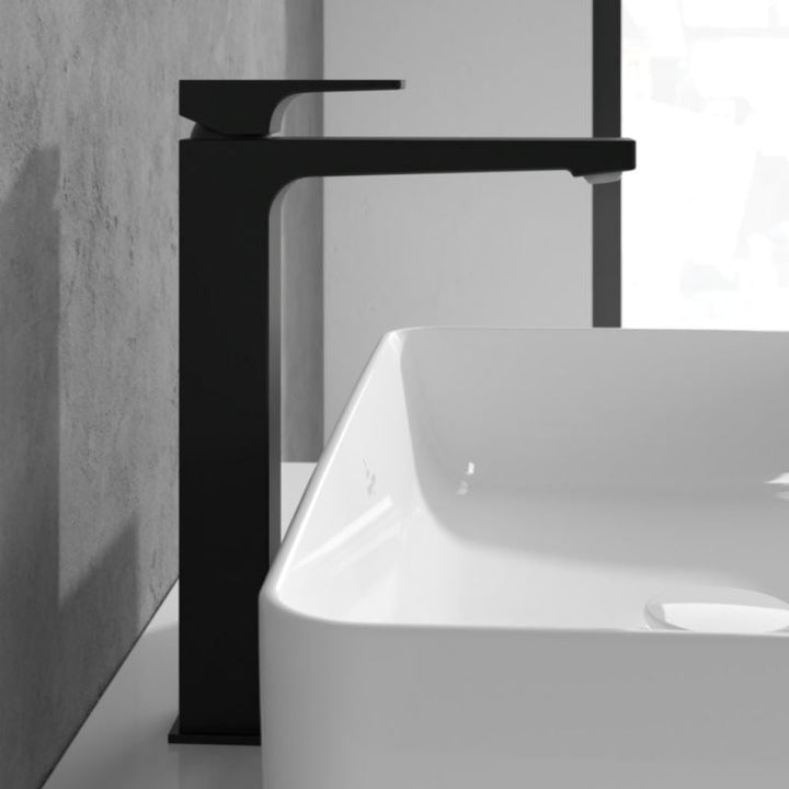 Villeroy & Boch Architectura Square Tall Single-Lever Basin Mixer In Matt Black