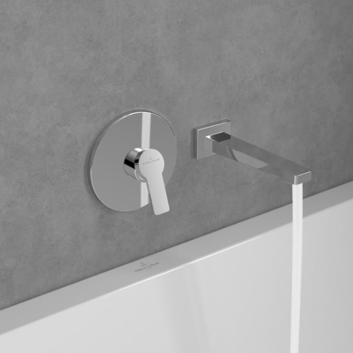 Villeroy & Boch Architectura Wall Mounted Square Bath Spout Chrome