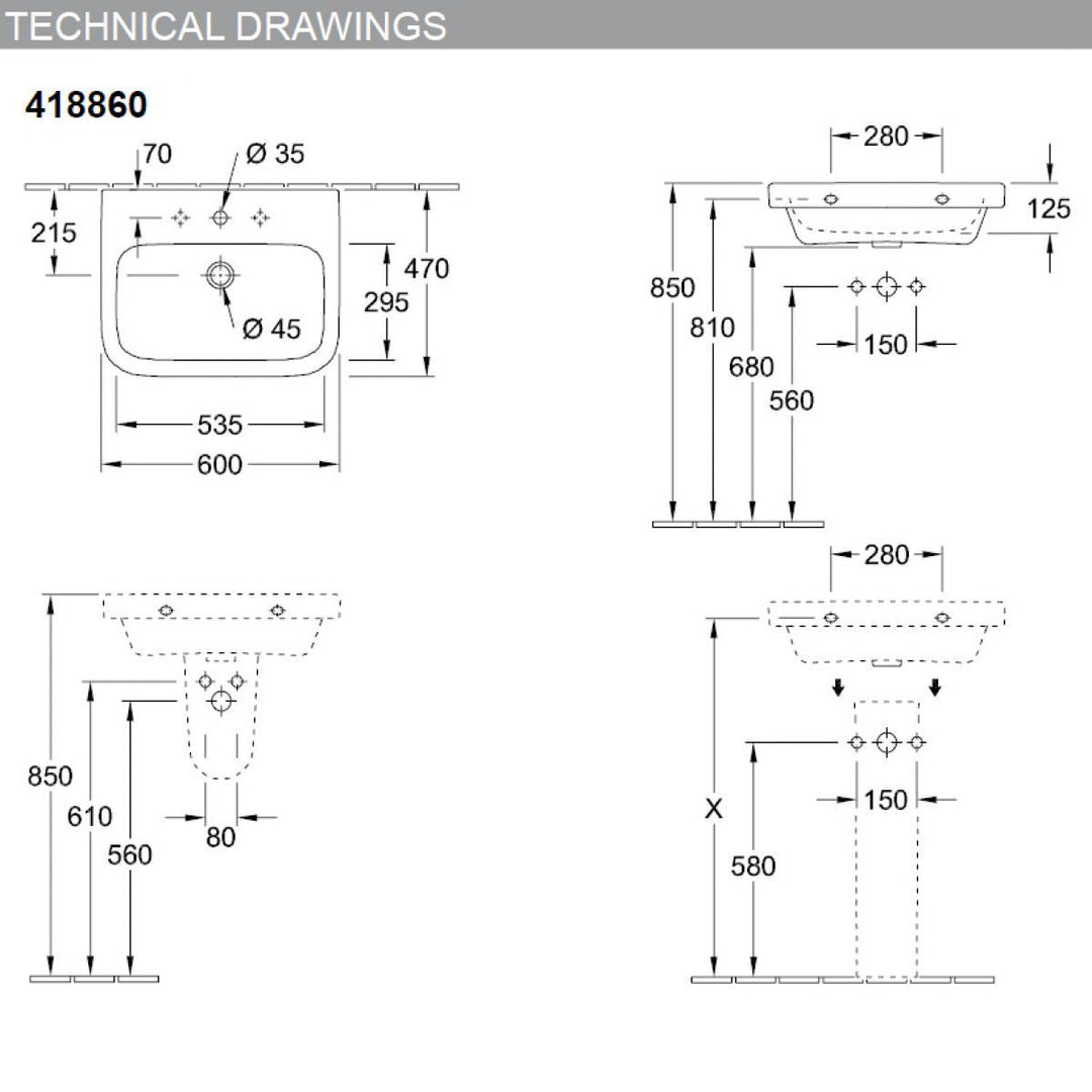 Villeroy & Boch Architectura 1 Tap Hole Washbasin