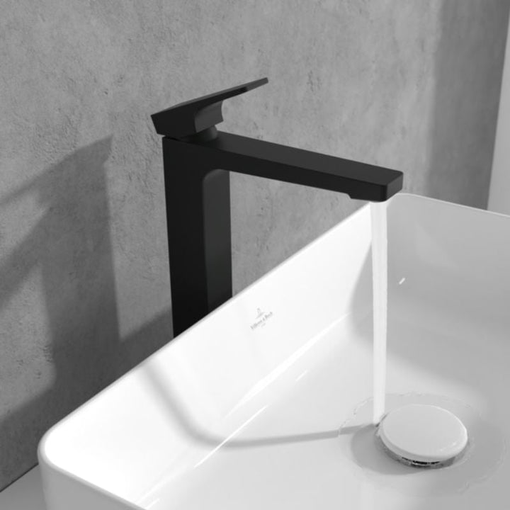 Villeroy & Boch Architectura Square Tall Single-Lever Basin Mixer In Matt Black