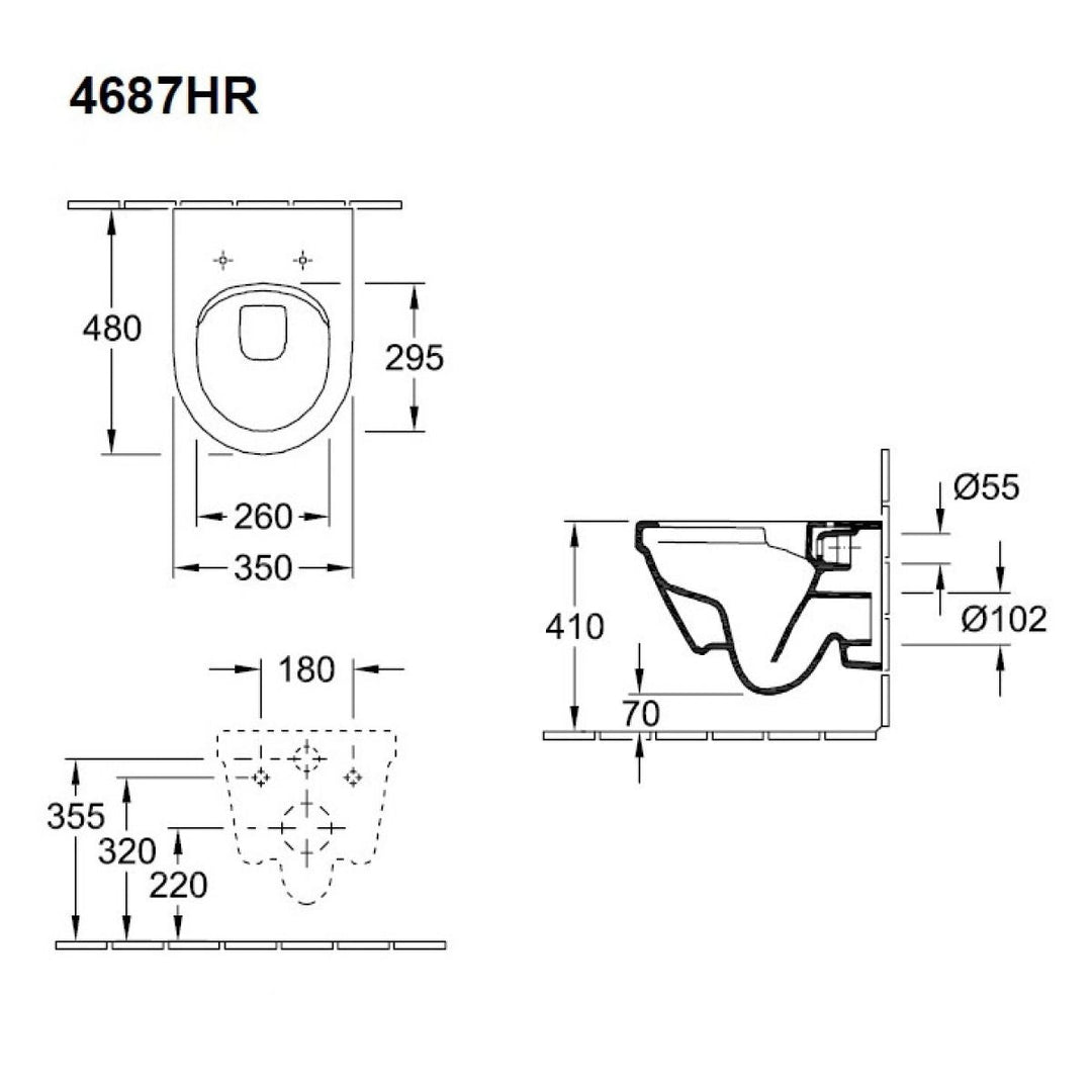 Villeroy & Boch Architectura Rimless Compact Wall Hung Toilet & Soft Close Seat