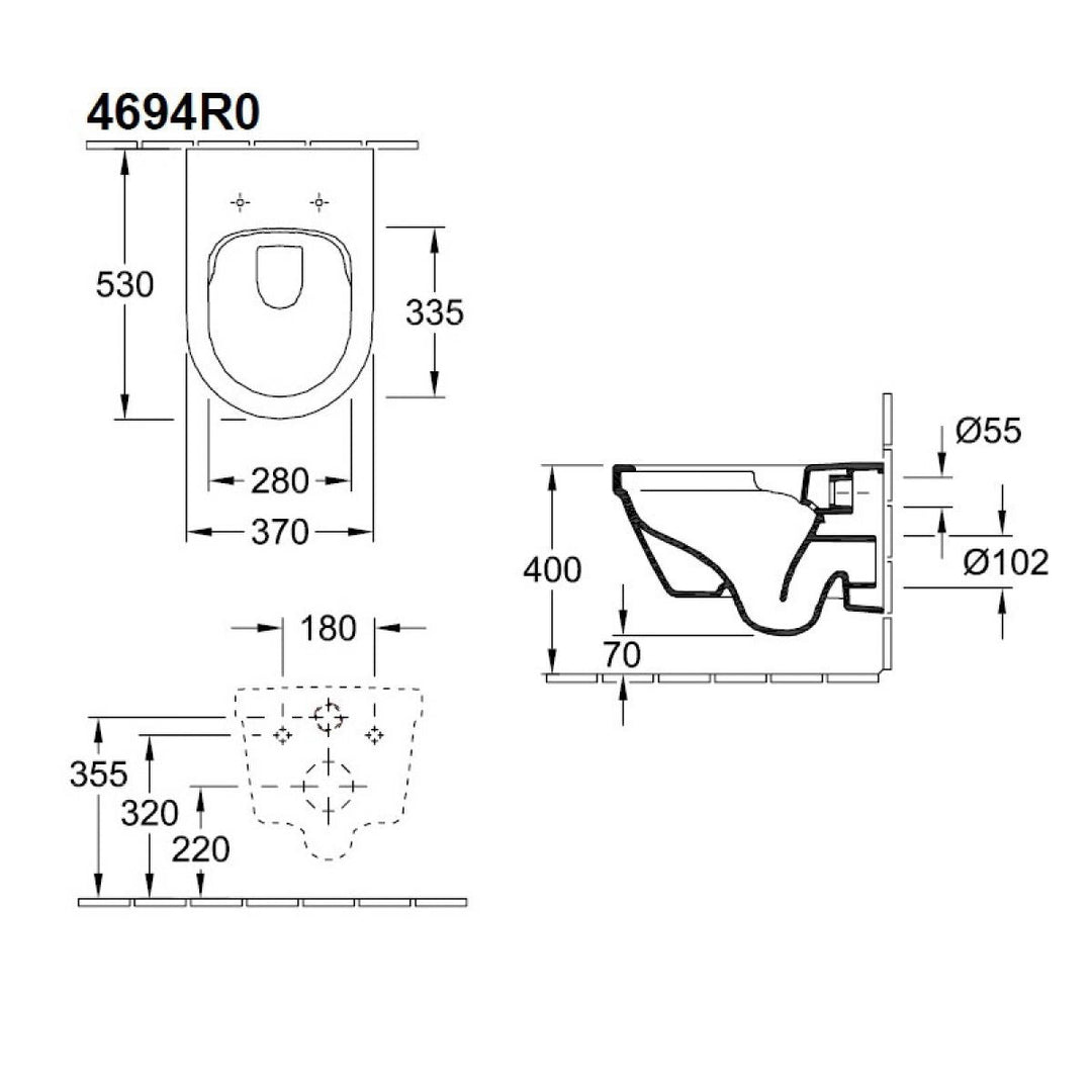 Villeroy & Boch Architectura Rimless Wall Hung Toilet & Soft Close Seat